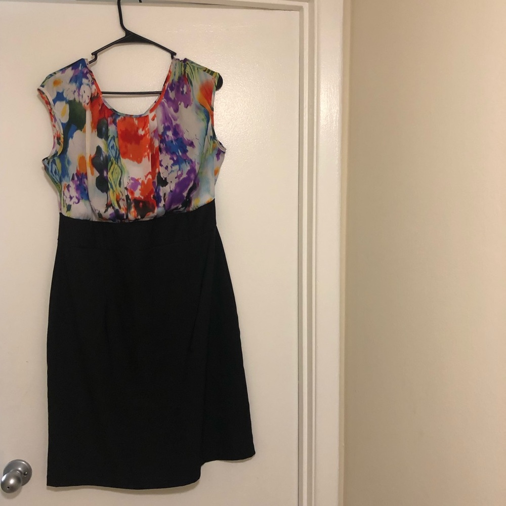 Black and Multi-Color Dress